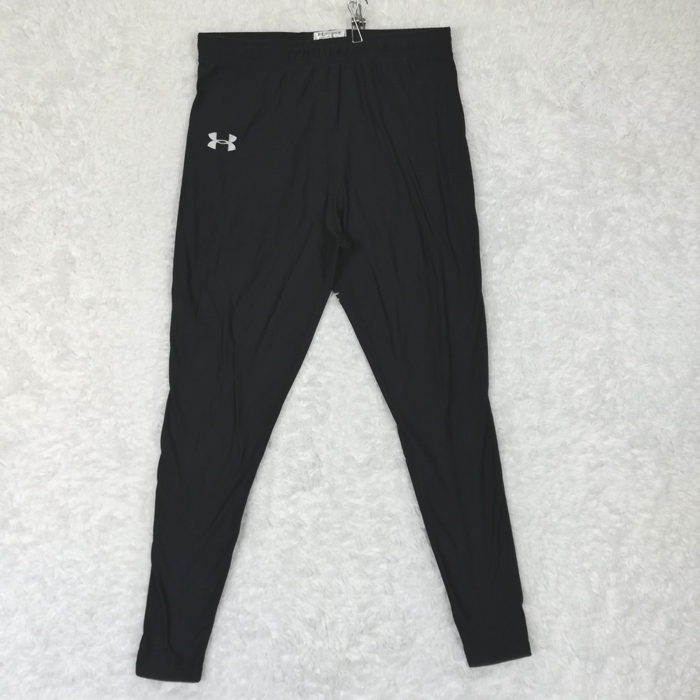 Under Armour Womens Pants Legging Compression Black Logo High Rise XL